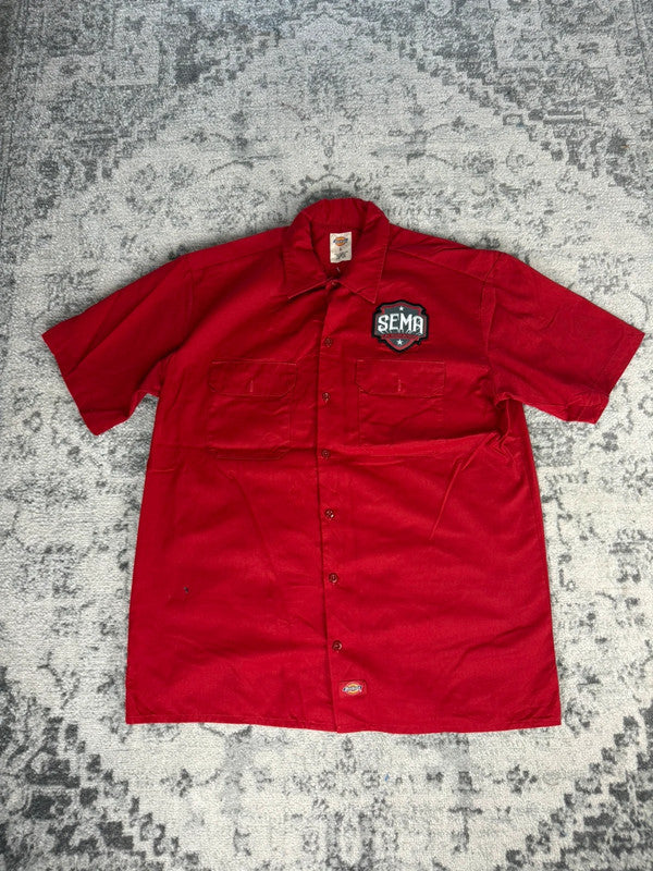 Chemise Dickies à manches courtes large baggy design streetwear y2k hip-hop fait main taille L n•472