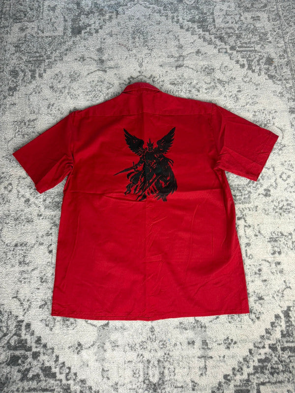 Chemise Dickies à manches courtes large baggy design streetwear y2k hip-hop fait main taille L n•472