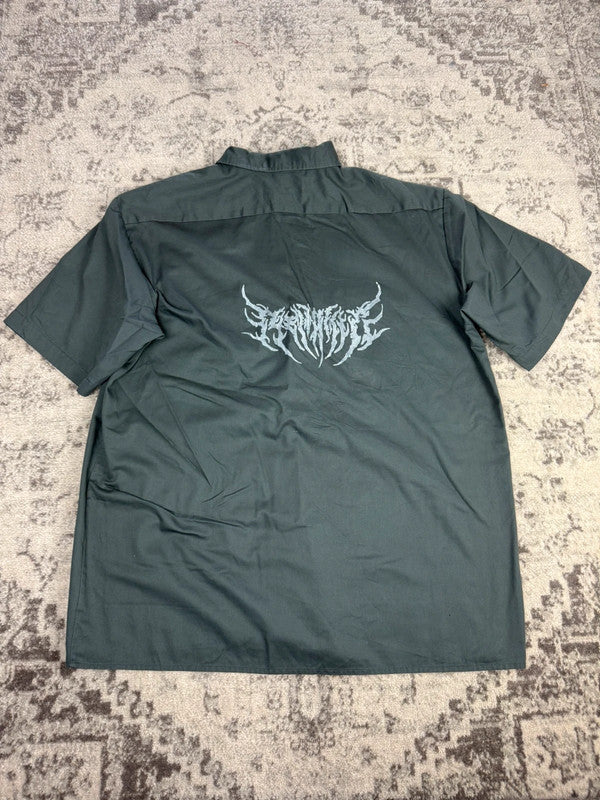 Chemise Dickies manches courtes large baggy design streetwear y2k hip-hop fait main taille XXL n•478