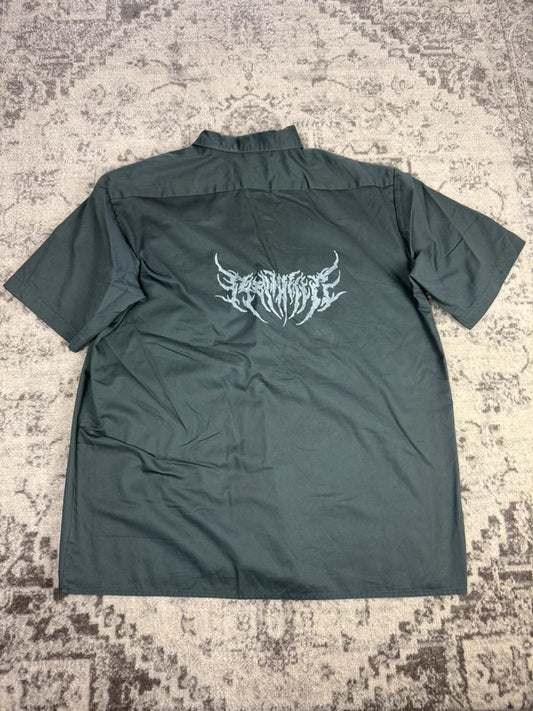 Chemise Dickies manches courtes large baggy design streetwear y2k hip-hop fait main taille XXL n•478