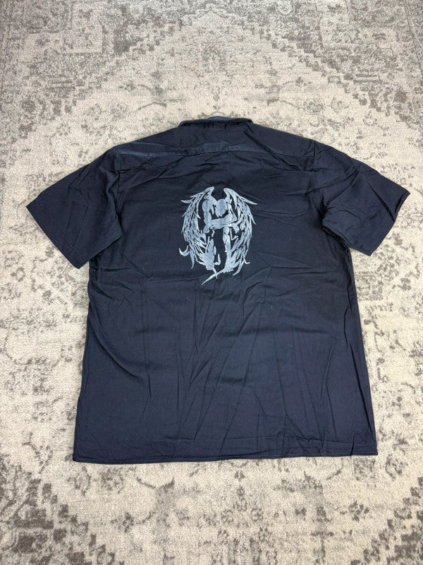 Chemise Dickies manches courtes large baggy design streetwear y2k hip-hop fait main taille XL n•480