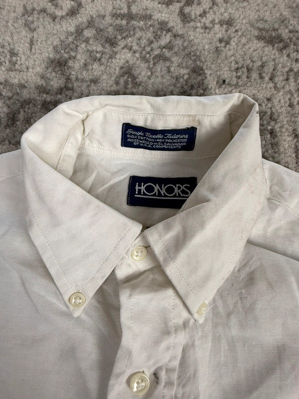 Chemise blanche design streetwear y2k hip-hop fait main taille M n•481