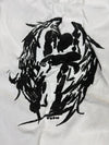 Chemise blanche design streetwear y2k hip-hop fait main taille M n•481