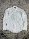 Chemise blanche design streetwear y2k hip-hop fait main taille L n•482