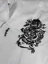 Chemise blanche design streetwear y2k hip-hop fait main taille L n•482