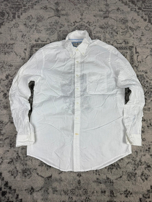 Chemise blanche design streetwear y2k hip-hop fait main taille M n•483