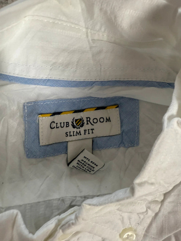 Chemise blanche design streetwear y2k hip-hop fait main taille M n•483