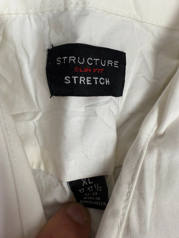 Chemise blanche design streetwear y2k hip-hop fait main taille L n•484