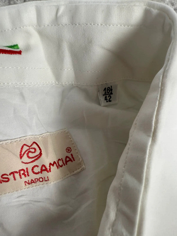 Chemise blanche design streetwear y2k hip-hop fait main taille XL n•485