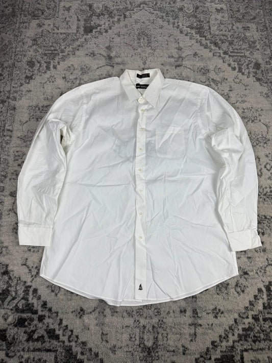 Chemise blanche design streetwear y2k hip-hop fait main taille XXL n•486