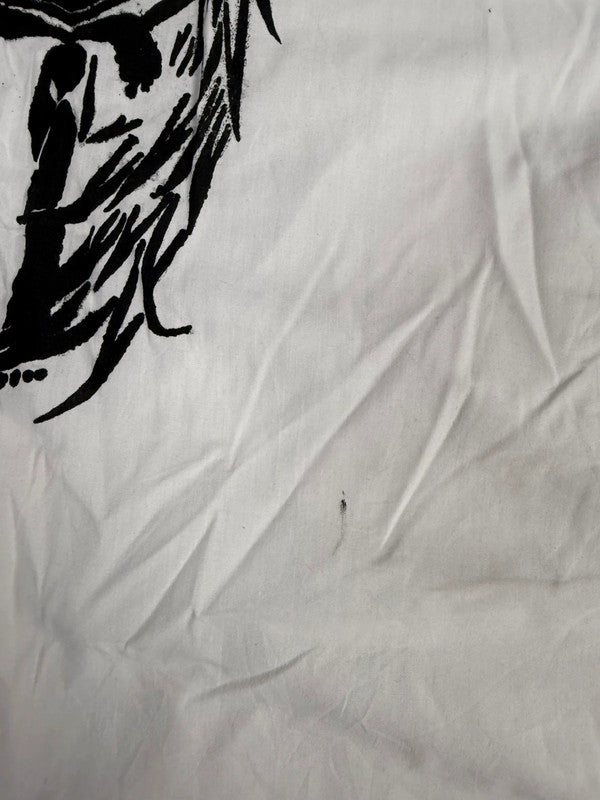 Chemise blanche design streetwear y2k hip-hop fait main taille M n•487