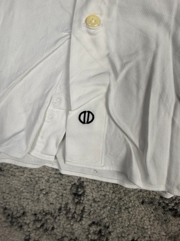 Chemise blanche design streetwear y2k hip-hop fait main taille M n•488