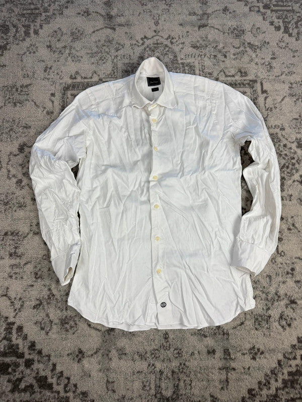 Chemise blanche design streetwear y2k hip-hop fait main taille M n•488