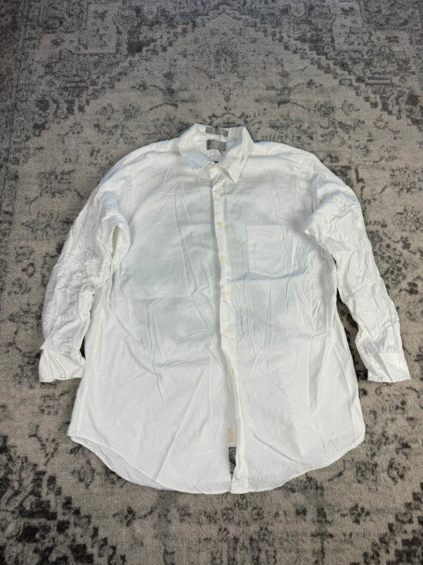 Chemise blanche design streetwear y2k hip-hop fait main taille XL n•491