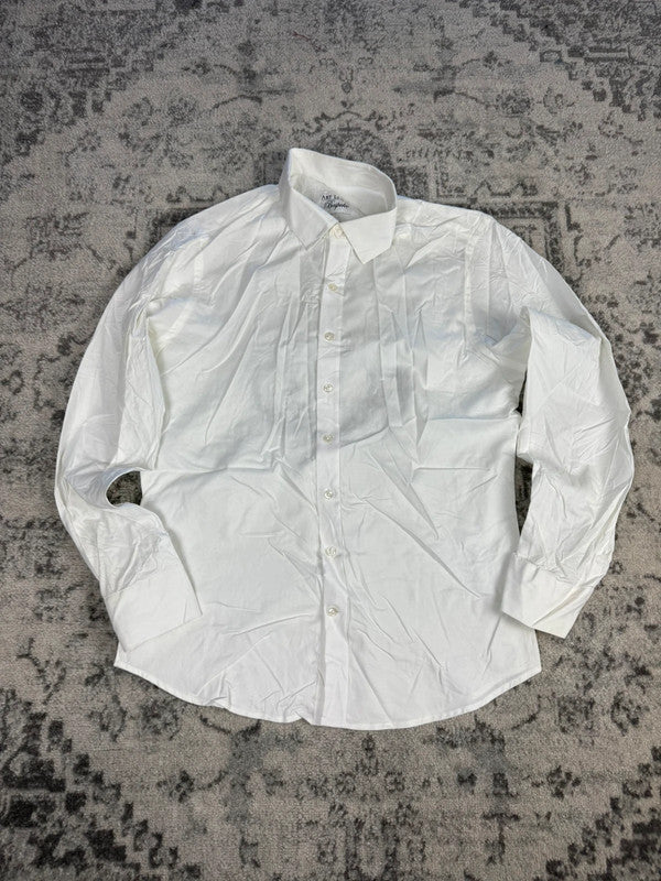 Chemise blanche design streetwear y2k hip-hop fait main taille M n•492