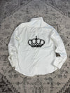 Chemise blanche design streetwear y2k hip-hop fait main taille M n•492
