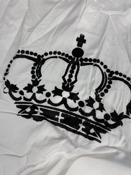 Chemise blanche design streetwear y2k hip-hop fait main taille M n•492