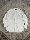 Chemise blanche design streetwear y2k hip-hop fait main taille M n•493