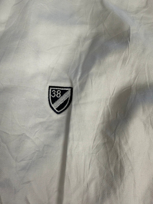 Chemise blanche design streetwear y2k hip-hop fait main taille M n•493