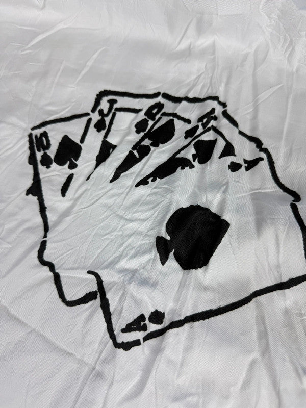 Chemise blanche design streetwear y2k hip-hop fait main taille M n•493