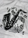 Chemise blanche design streetwear y2k hip-hop fait main taille XXL n•494