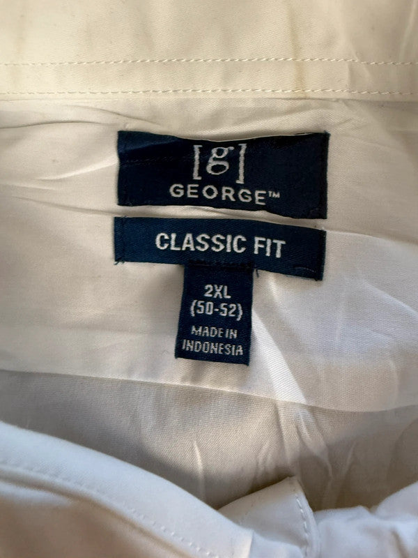 Chemise blanche design streetwear y2k hip-hop fait main taille XXL n•494