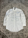 Chemise blanche design streetwear y2k hip-hop fait main taille M n•496