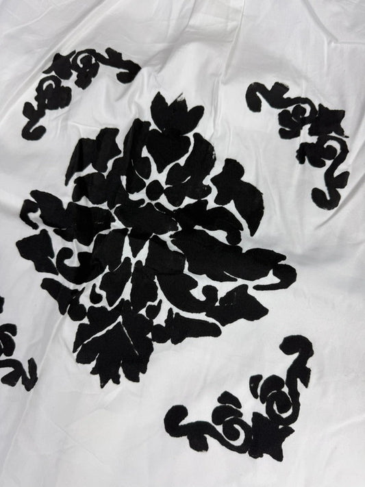 Chemise blanche design streetwear y2k hip-hop fait main taille M n•496