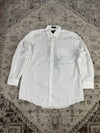 Chemise blanche design streetwear y2k hip-hop fait main taille XL n•497