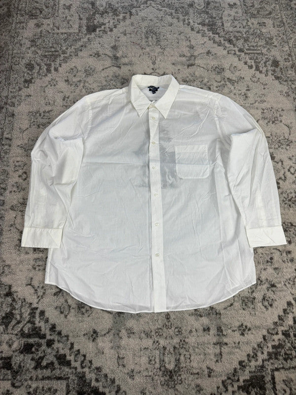 Chemise blanche design streetwear y2k hip-hop fait main taille XXL n•498