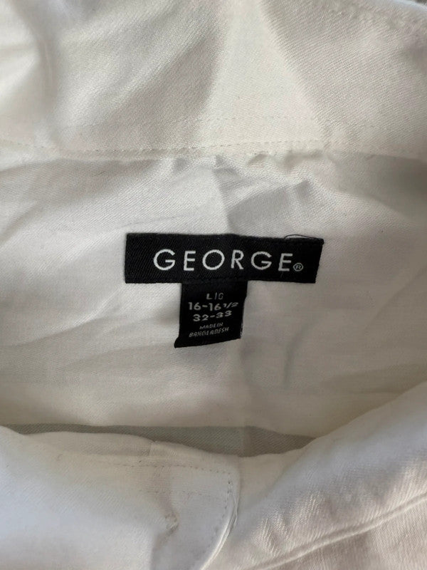 Chemise blanche design streetwear y2k hip-hop fait main taille L n•499