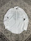 Chemise blanche design streetwear y2k hip-hop fait main taille S n•500