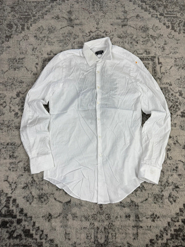 Chemise blanche design streetwear y2k hip-hop fait main taille S n•500