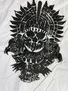 Chemise blanche design streetwear y2k hip-hop fait main taille S n•500