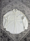 Chemise blanche design streetwear y2k hip-hop fait main taille L n•501
