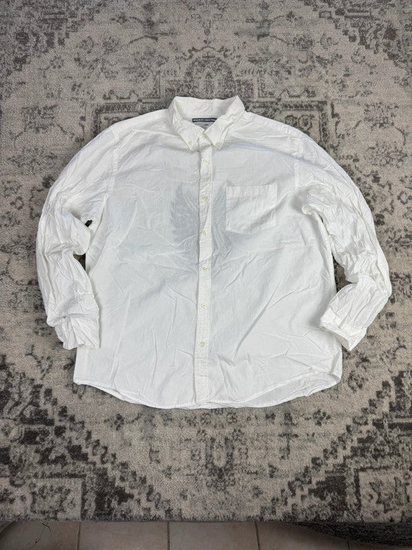 Chemise blanche design streetwear y2k hip-hop fait main taille XL n•502