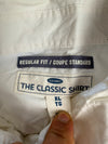 Chemise blanche design streetwear y2k hip-hop fait main taille XL n•502