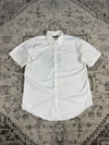 Chemise blanche manche courte design streetwear y2k hip-hop fait main taille M n•504