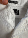 Chemise blanche manche courte design streetwear y2k hip-hop fait main taille L n•506