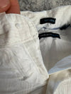 Chemise blanche manche courte design streetwear y2k hip-hop fait main taille M n•507