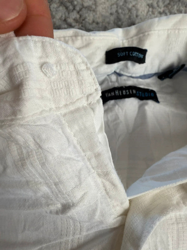 Chemise blanche manche courte design streetwear y2k hip-hop fait main taille M n•507