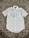 Chemise blanche manche courte design streetwear y2k hip-hop fait main taille S n•508