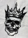 Chemise blanche manche courte design streetwear y2k hip-hop fait main taille L n•509