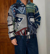Manteau en tapisserie design unique vintage fait main upcyclé retravaillé tissé taille M n•448