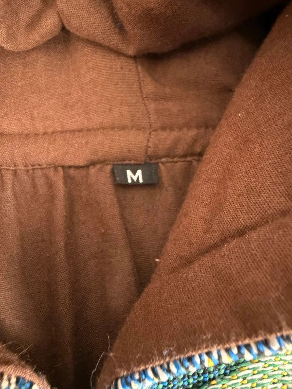 Manteau en tapisserie design unique vintage fait main upcyclé retravaillé tissé taille M n•448