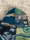 Manteau en tapisserie design unique vintage fait main upcyclé retravaillé tissé taille M n•448