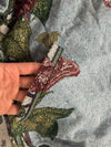Manteau en tapisserie design unique vintage fait main upcyclé retravaillé tissé taille L n•444