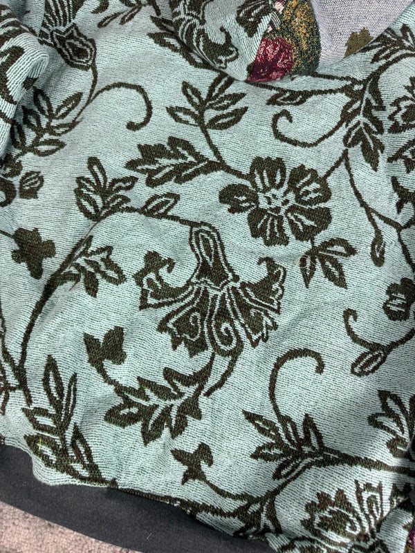 Manteau en tapisserie design unique vintage fait main upcyclé retravaillé tissé taille L n•444