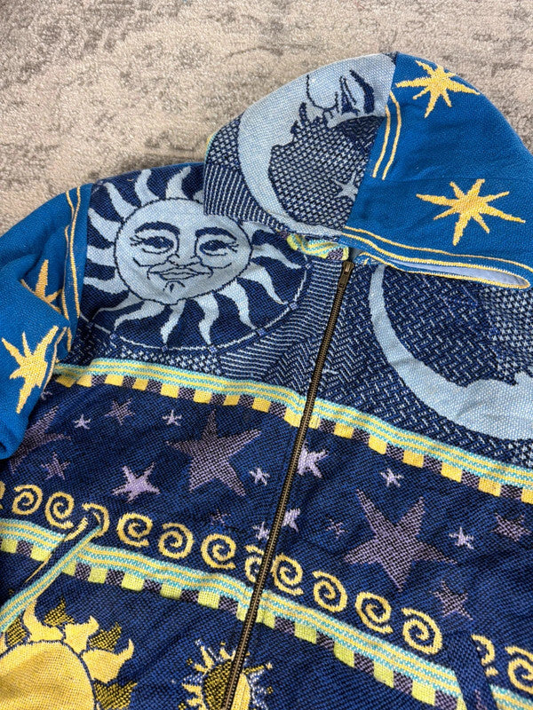 Manteau en tapisserie design unique vintage fait main upcyclé retravaillé tissé taille XL n•443