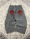 Pantalon baggy double knee 100% Cotton jean large Japanese streetwear JNCO y2k hip-hop taille 32US